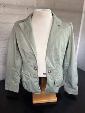 Willi Smith Sage Green Tailored Utility Blazer